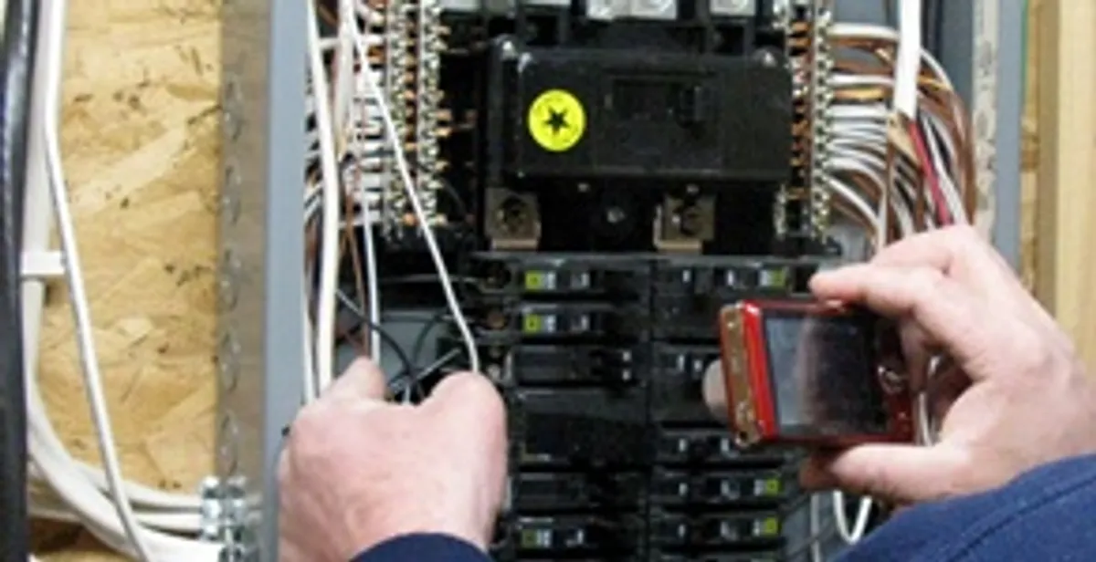 Home electrical inspection of circuit breaker panel by licensed electrician in Cherry Hill, NJ